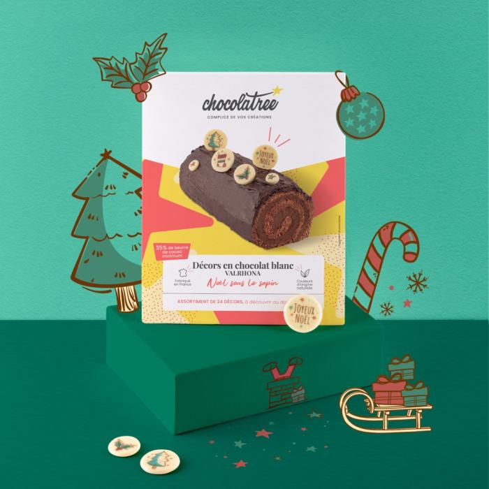 dekors weiSse schokolade weihnachten tannenbaum durch chocolatree
